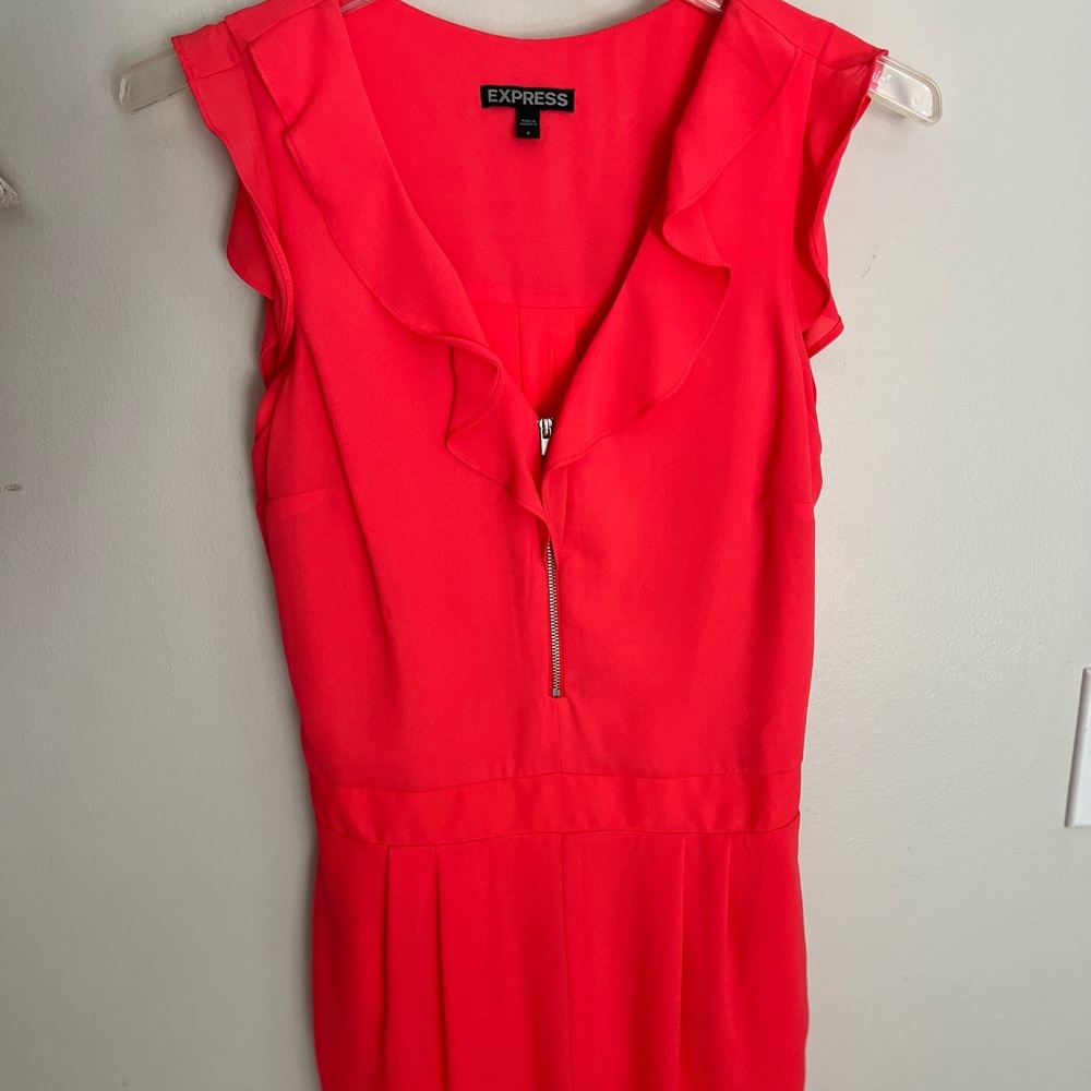 Express Front Zip Classy Coral Romper